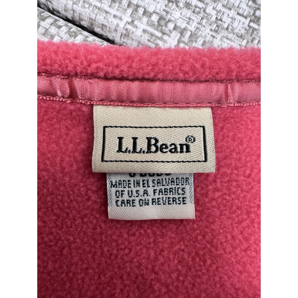 LL Bean Polartec Fleece Sweater Vest Collarless Full Zip Pink Women's Size 1X - Picture 9 of 11